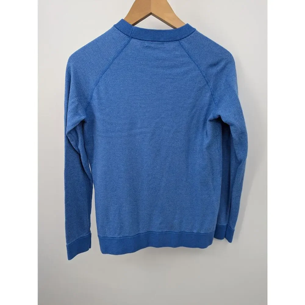 Peter Millar Sweater Medium Blue Pinecone Logo Pima Cotton Silk Cashmere Blend